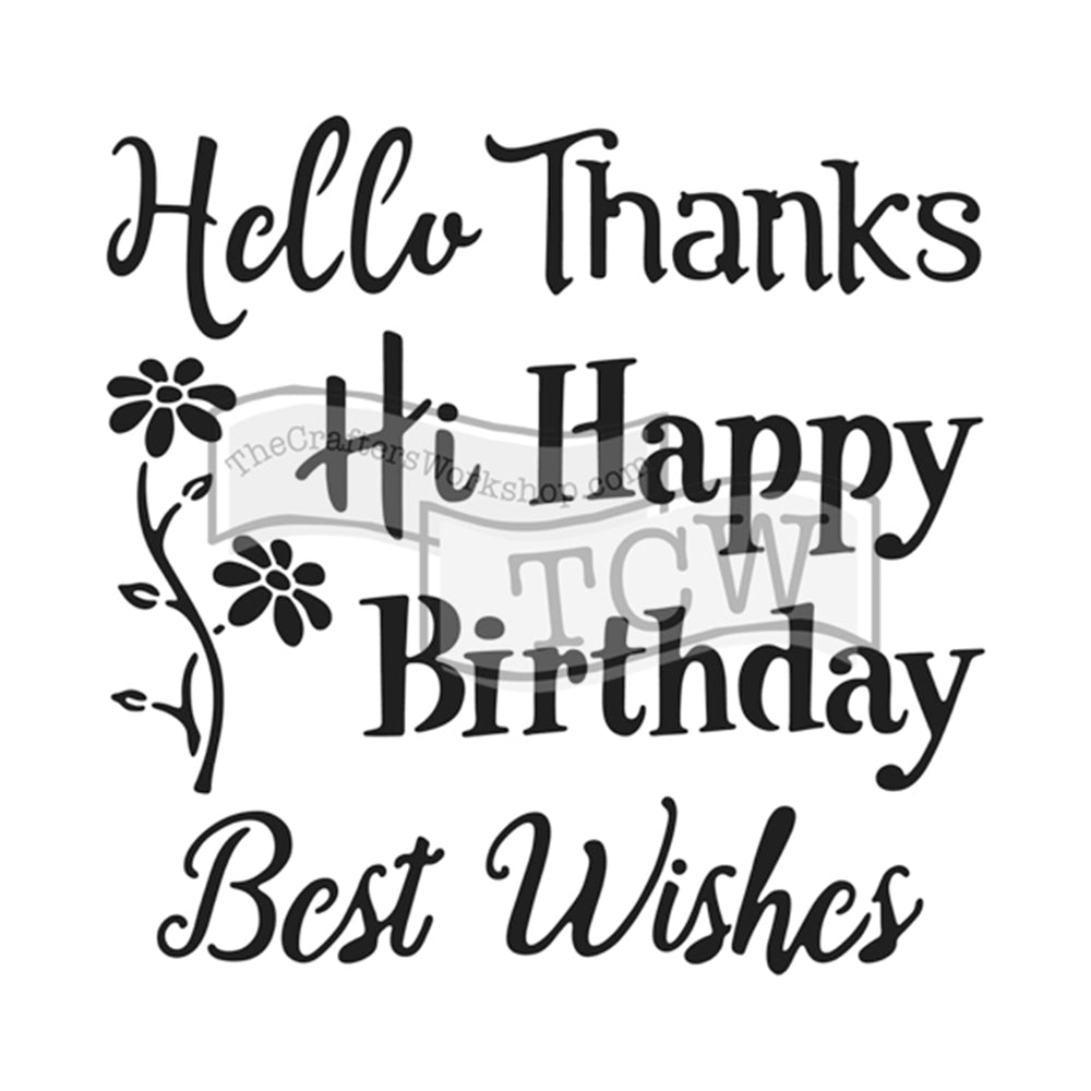 The crafter's workshop • template 30x30cm happy greetings