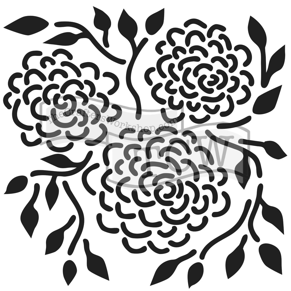 The crafter's workshop • template 15x15cm round flowers