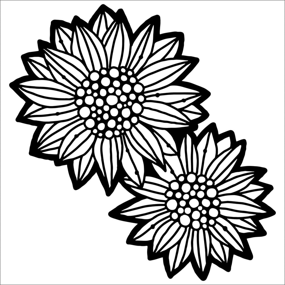 The crafter's workshop • stencil wild sunflowers 30,5x30,5cm