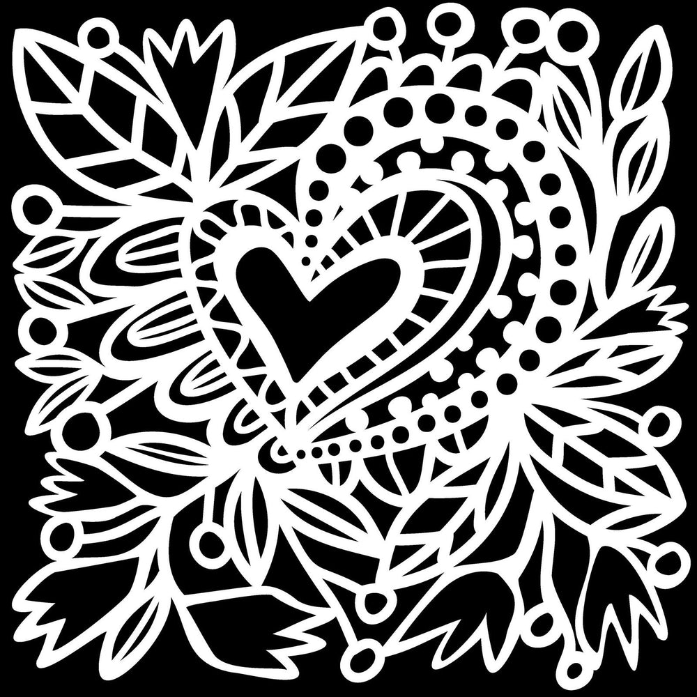 The crafter's workshop • stencil botanical heart 30,5x30,5cm