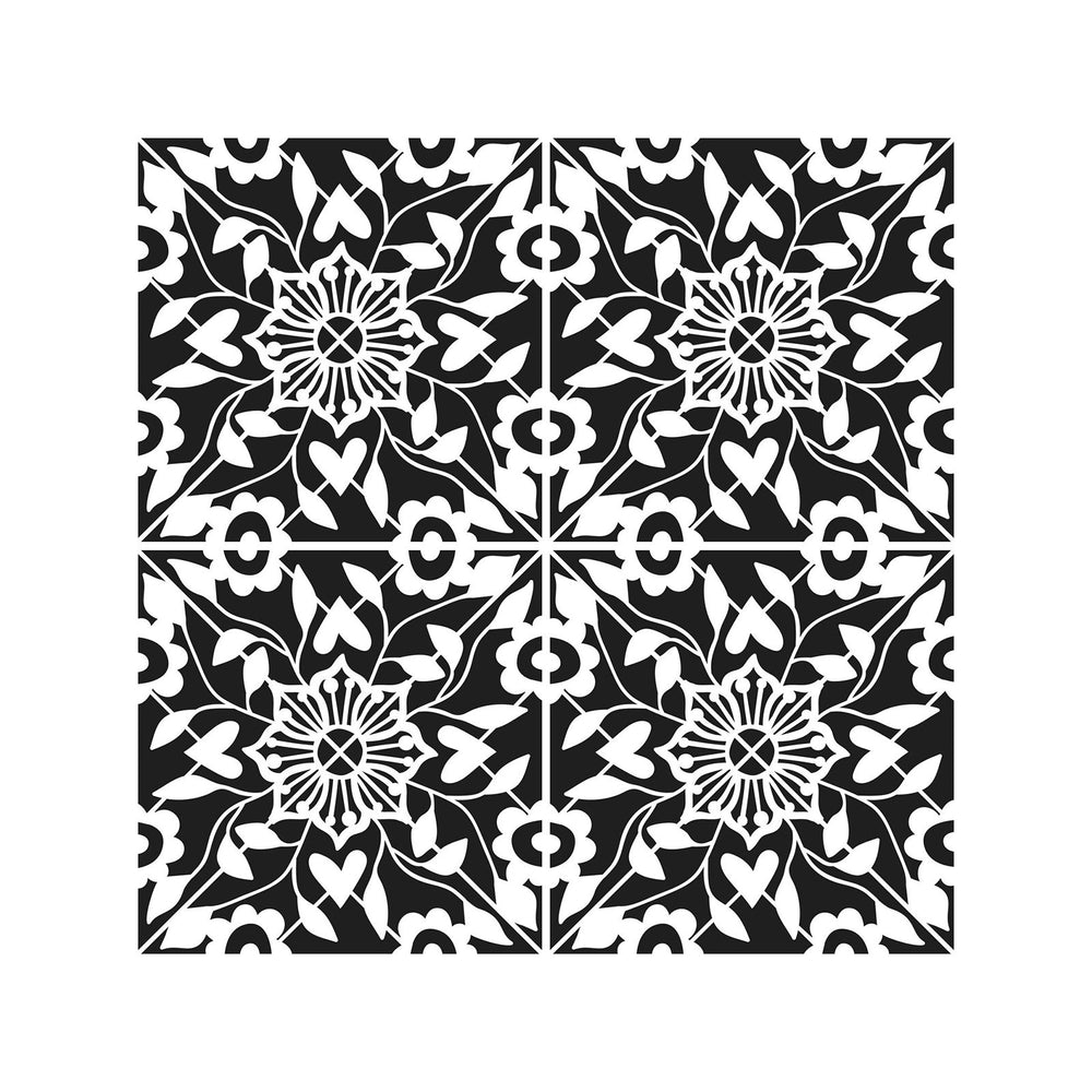 The crafter's workshop • stencil flourish tile 30,5x30,5cm