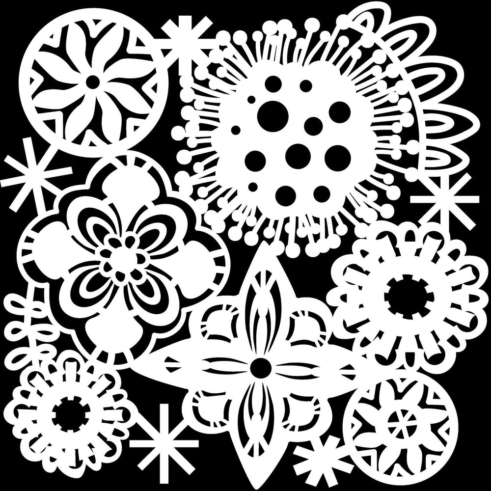The crafter's workshop • stencil festive flowers 30,5x30,5cm