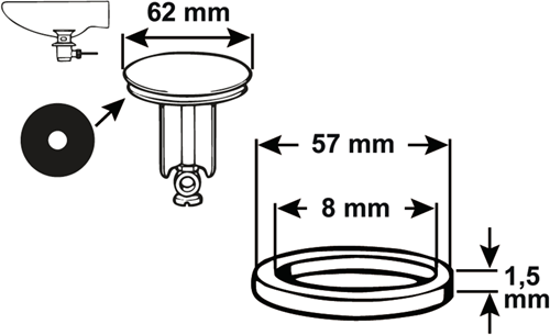 Cornat dichting gummi d62mm voor tec317411 - tec380245