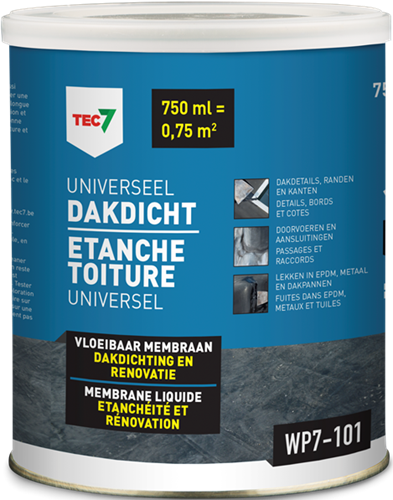 Tec7 wp7-101 universeel dakdicht blik 750ml - 602460000