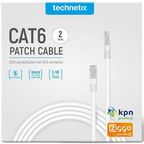Enzo technetix patchkabel utp cat6 2m wit - 2077000