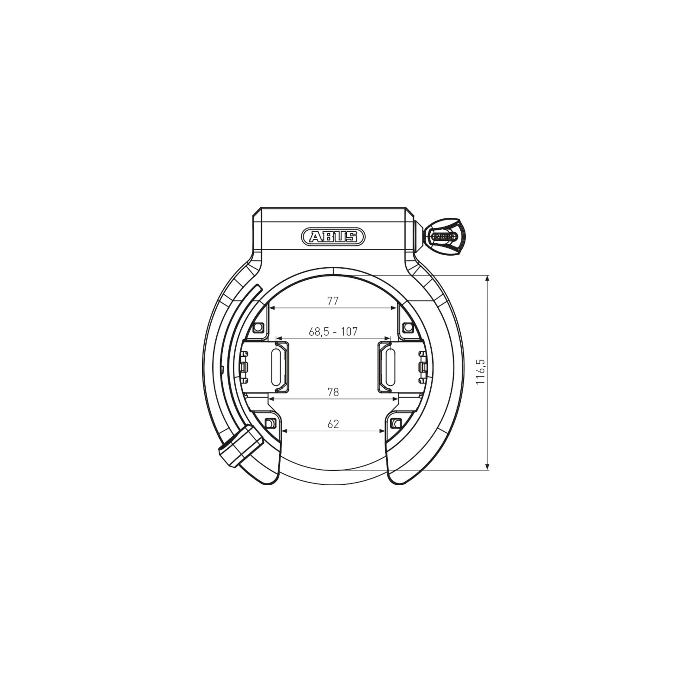 Abus Frame ringslot 6950M R XPlus. Beveiligingsniveau 9. Met grote wielopening