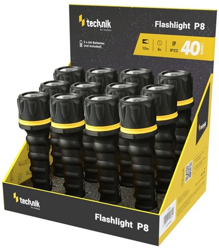 Enzo technik led zaklamp rubber 2xaa 40 lumen - 5720120