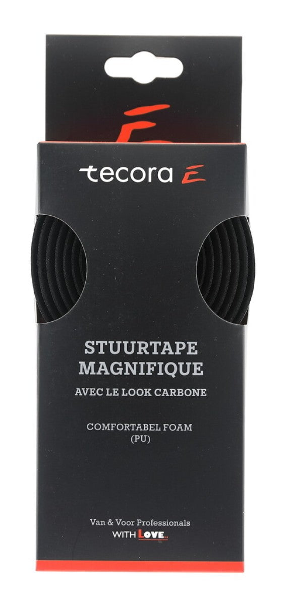 Tecora e stuurlint magnifique carbon look, ø2.5x30mm, 2m, zw