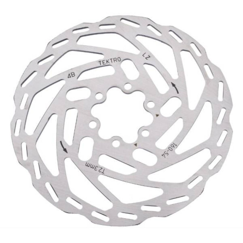 Tektro schijfrem rotor tr160-54 ø160 2.3mm, zilver