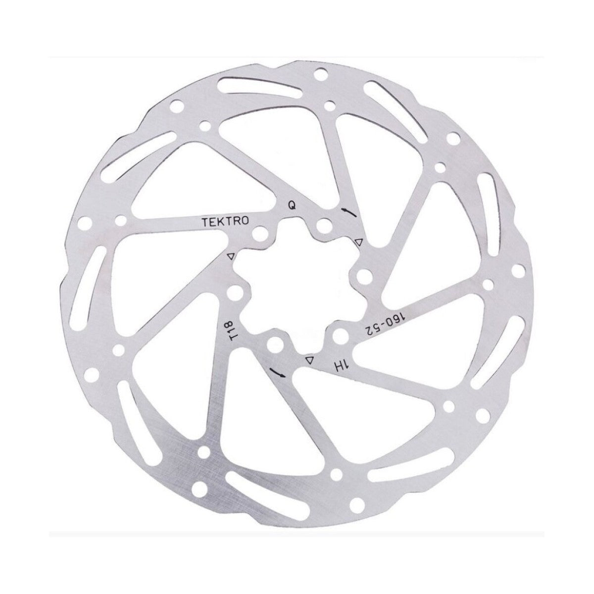 Tektro schijfrem rotor tr180-52 ø180x1,85mm, zilver