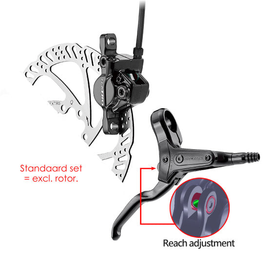 Tektro schijfremset HD-M285 Rechts zwart