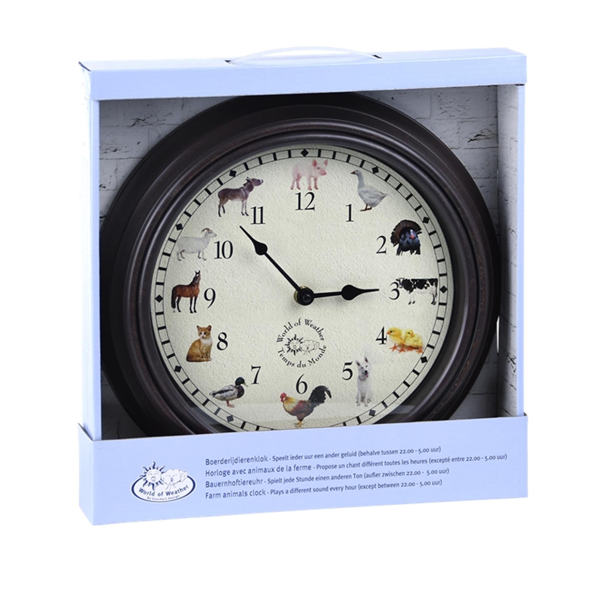 Esschert design klok met dierengeluid