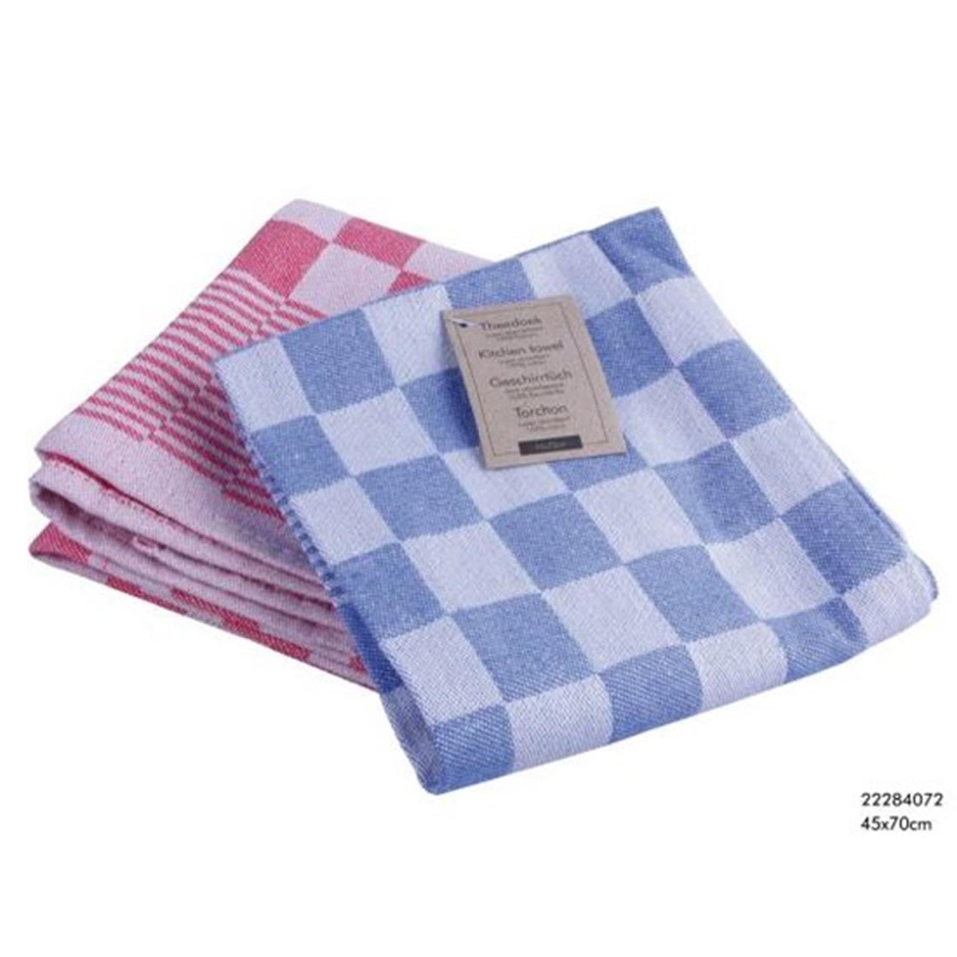 Kitchen tools theedoek katoen ruit blauw,rood of zwart