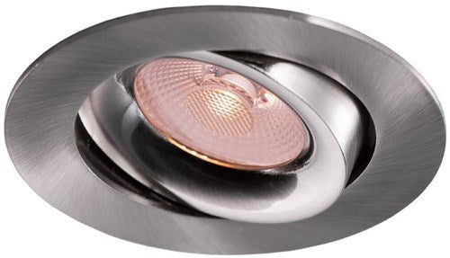 Enzo thorgeon led inbouwspot 8,2w dimtowarm 96mm rond verstelbaar geschuurd staal - led4682