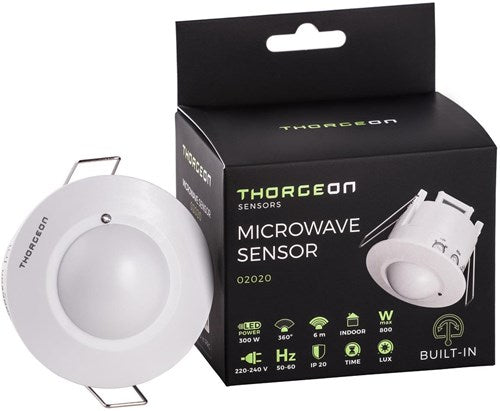 Enzo thorgeon radar bewegingssensor inbouw plafond 360 graden wit - 3900544