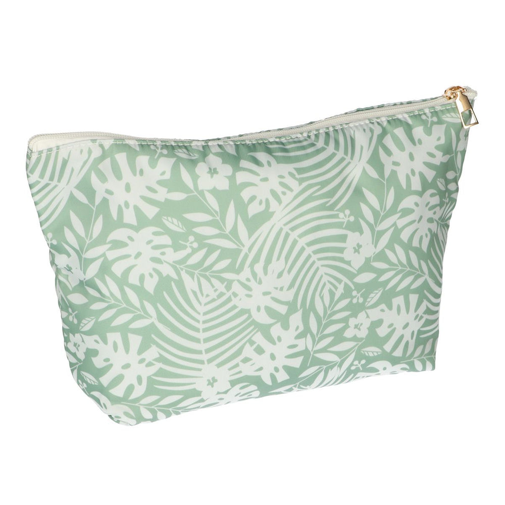 Traveller toilettas palm groen wit 30cm x 19,5cm
