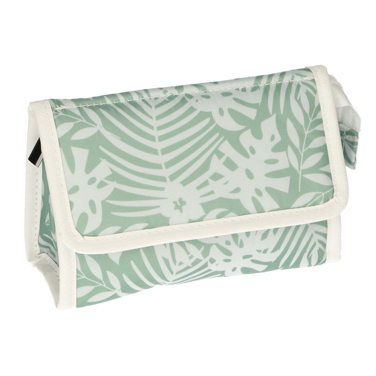 Traveller spiegeltas bladeren groen wit 16,5cm x 11cm