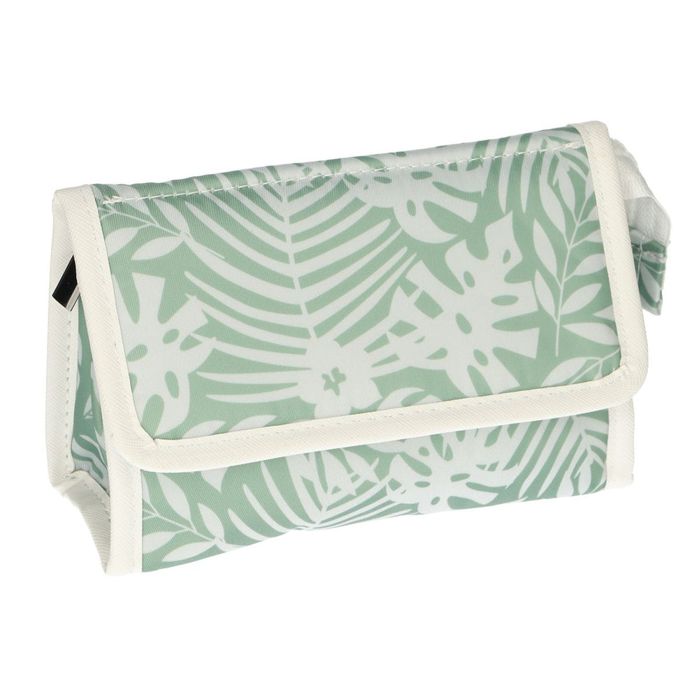 Traveller spiegeltas bladeren groen wit 16,5cm x 11cm
