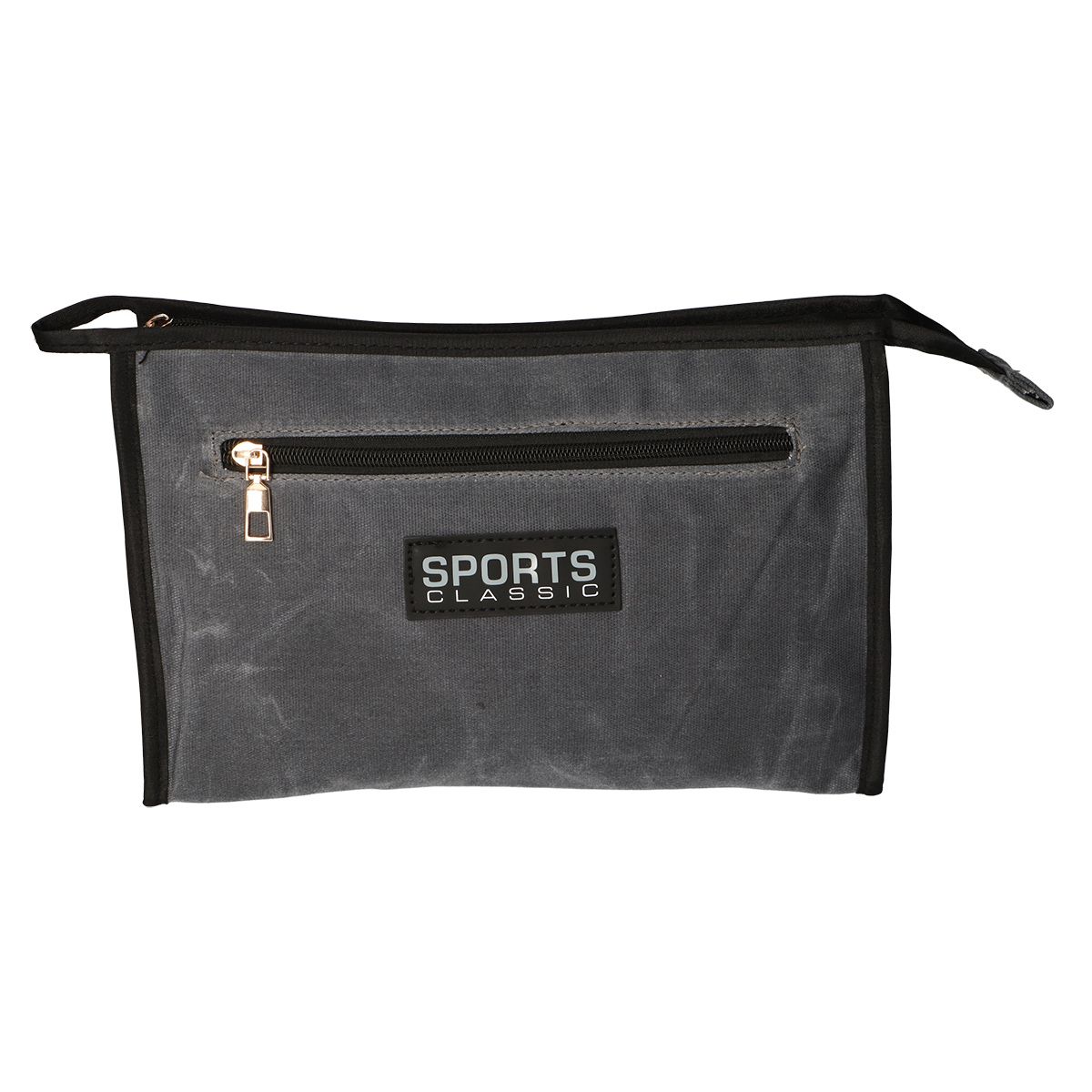Traveller toilettas sports klassiek militair grijs blauw 30cm x 24cm