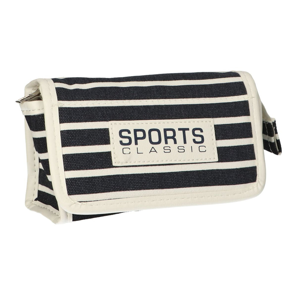 Traveller spiegeltas streep blauw sport klassiek 16,5x11cm