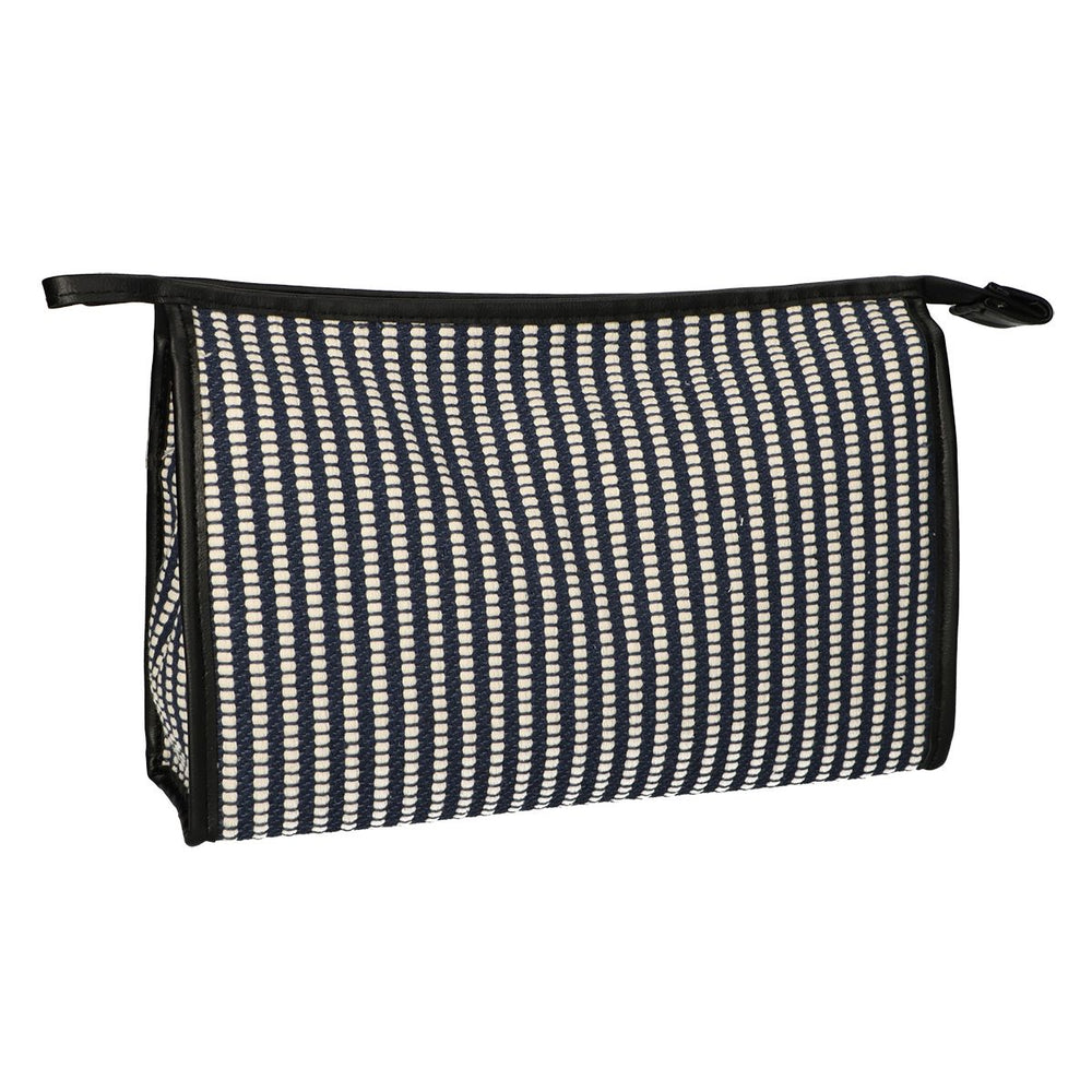 Traveller toilettas streep blauw creme 30x20cm