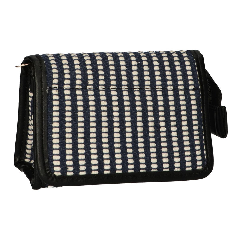Traveller spiegeltas streep blauw crème 16,5x11cm