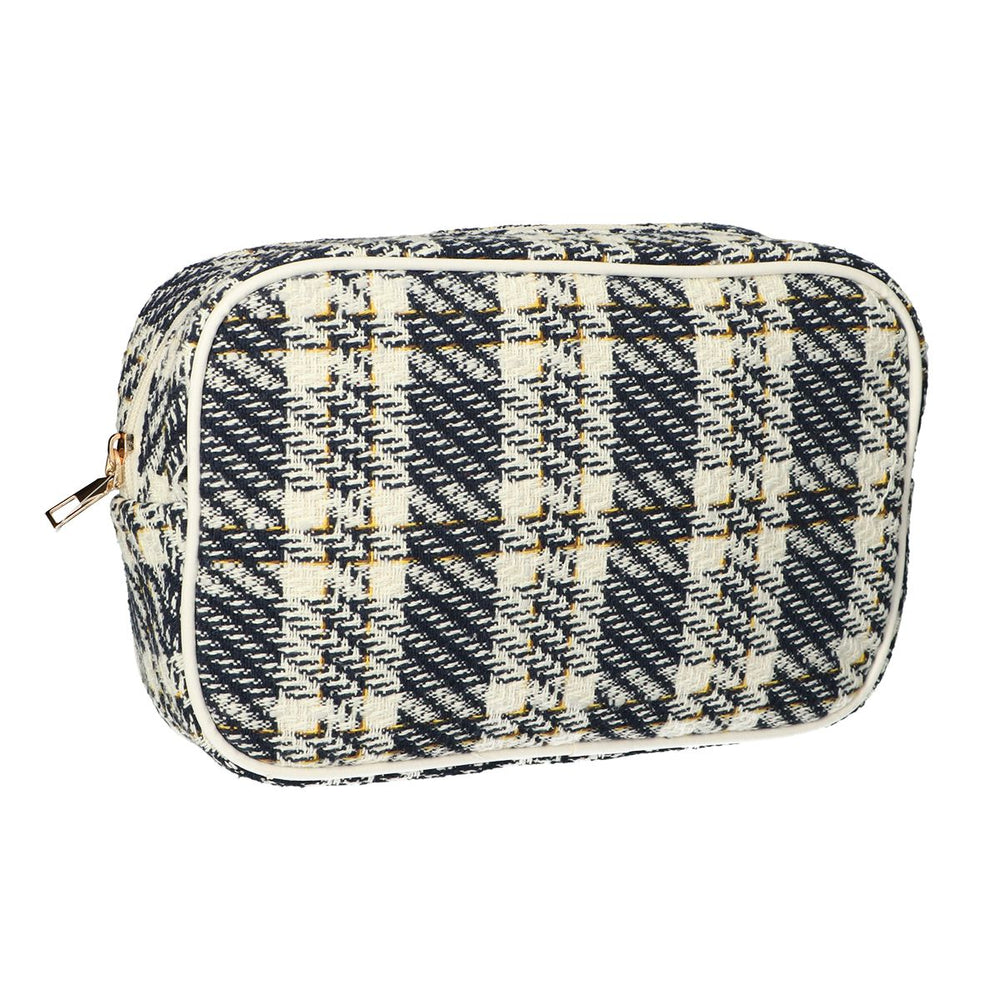 Traveller toilettas doos tweed ruit 26x16cm