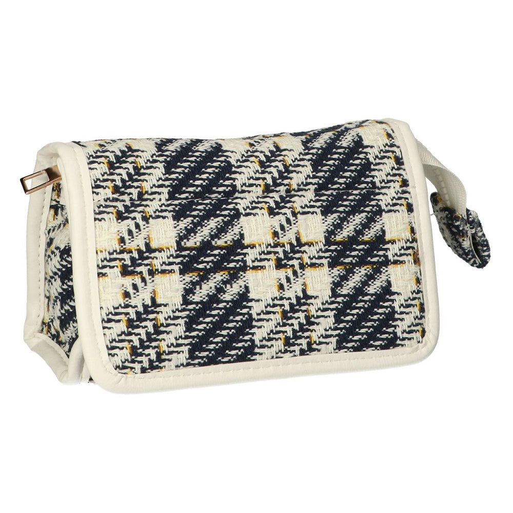 Traveller spiegeltas tweed ruit 16,5x11cm