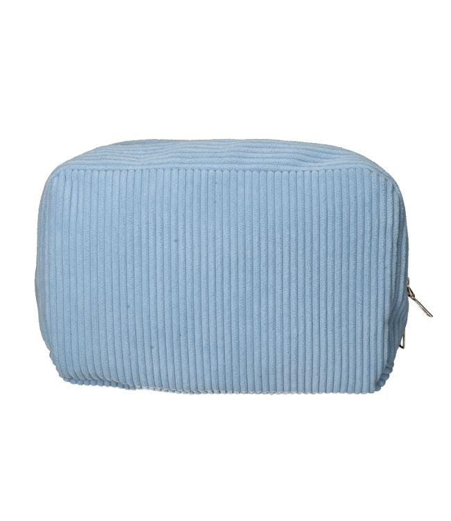 Traveller toilettas ribstof blauw 28x17cm