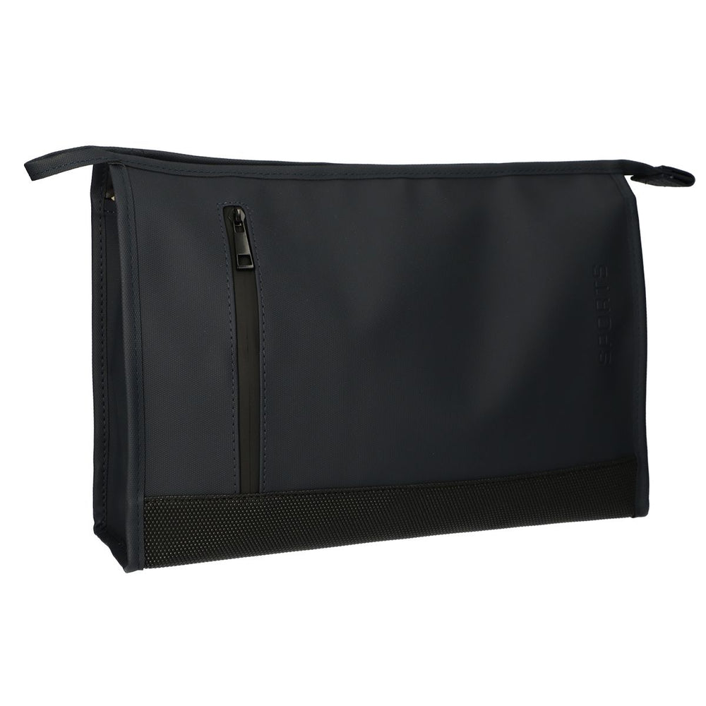 Traveller toilettas rubberen bodem donkerblauw 30cm x 19,5cm