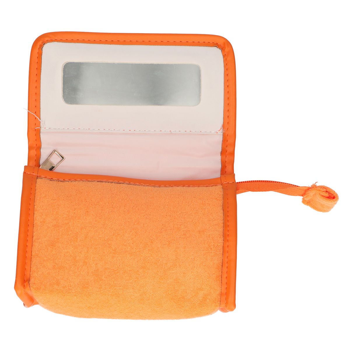 Traveller spiegeltas badstof oranje 16,5cm x 12cm