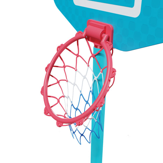 Eerste Basketbalpaal met All Surface Basis Blauw Rood