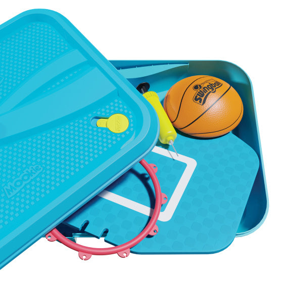 Eerste Basketbalpaal met All Surface Basis Blauw Rood