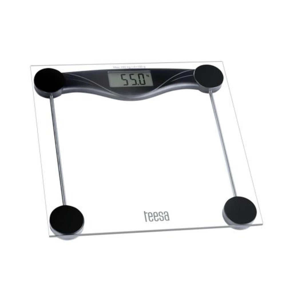 Teesa digitale personen weegschaal transparant tot 180kg