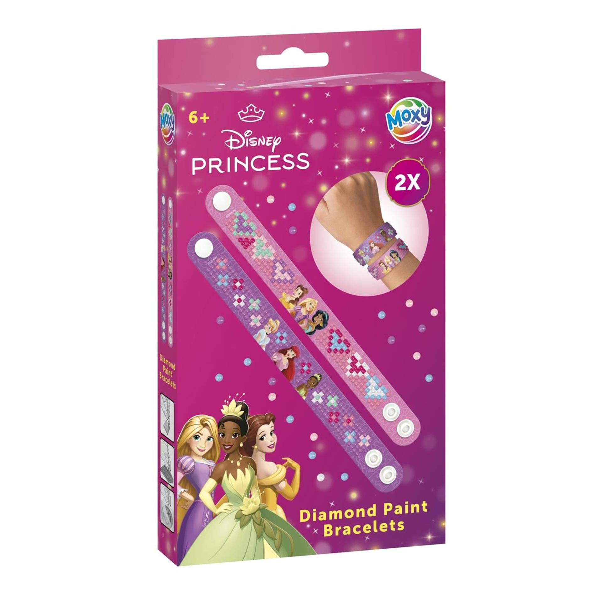 Creatieve knutselgroep prinses diamant schilderij armband 2 stuks