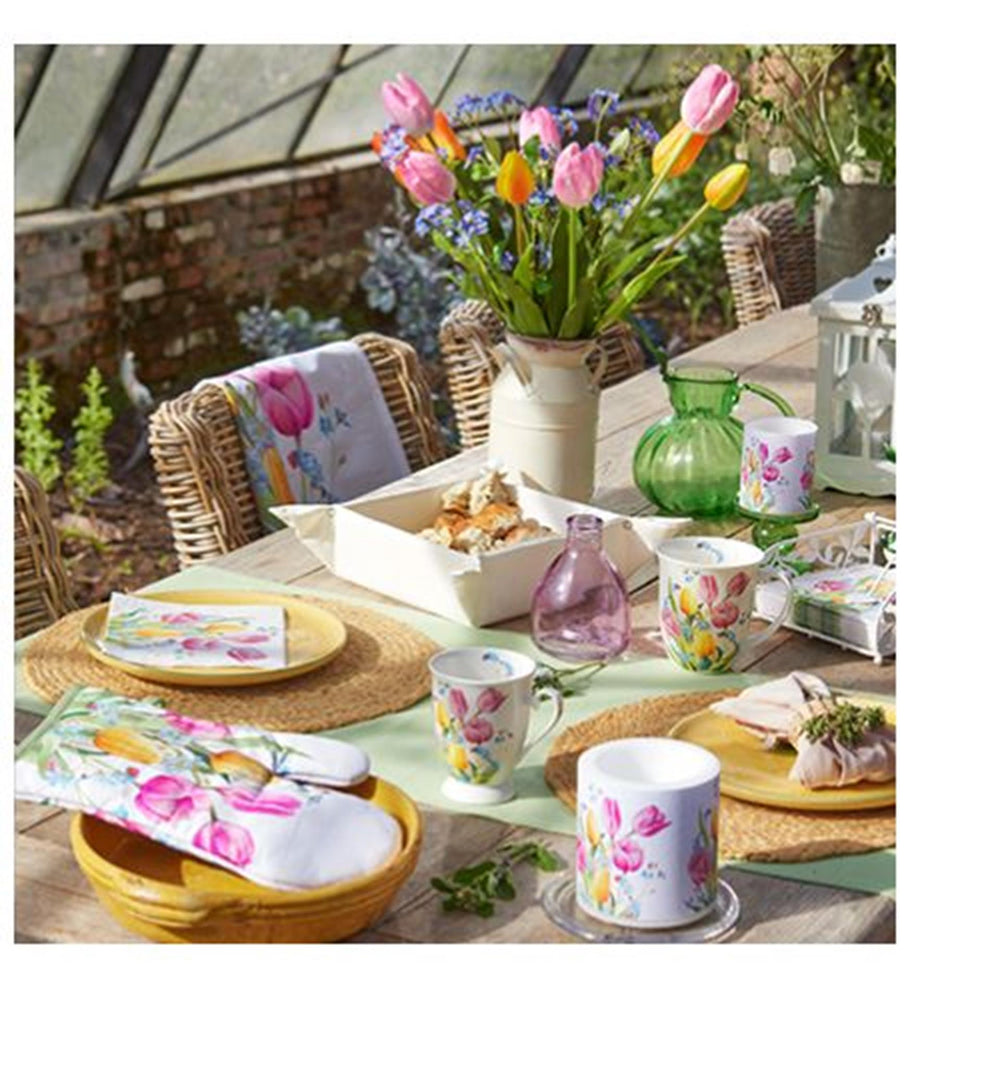 Ambiente tray tulips bouquet 13x21cm