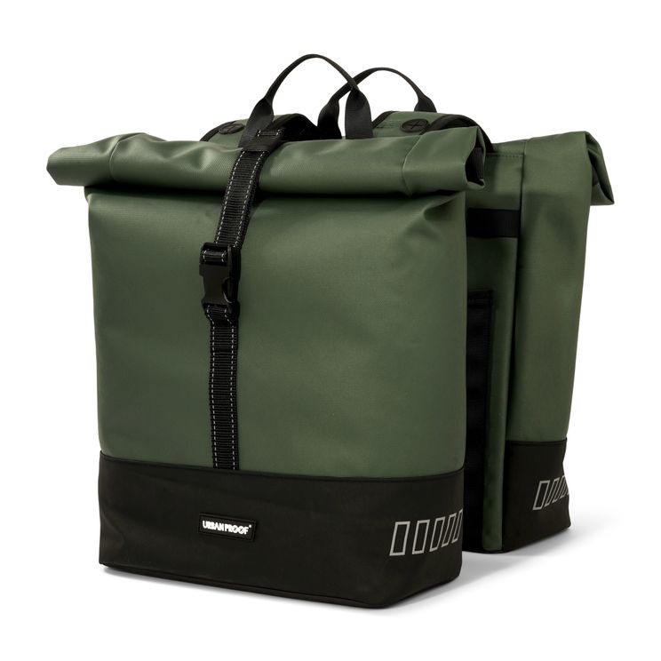 Urbanproof tas double roll up recycle 38l groen
