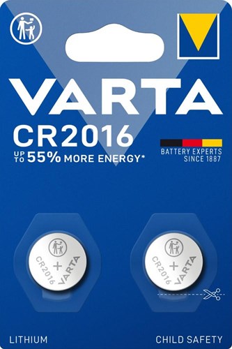 Varta cr2016 lithium knoopcel batterij 3v blister(2) - 3240352
