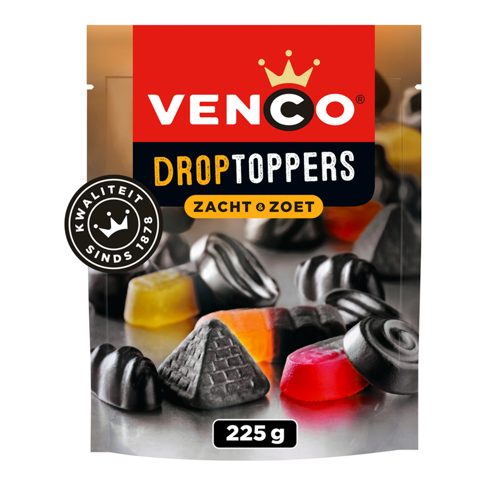 Venco droptoppers zacht zoet zak (10x 225gr)