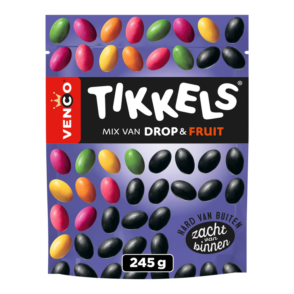 Venco tikkels drop fruit zak (10x 245g)
