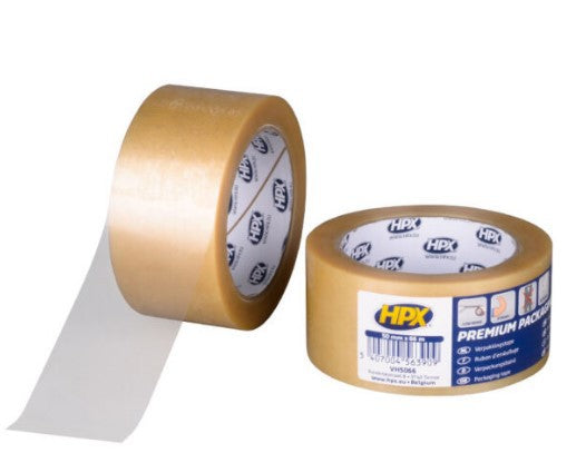 Hpx producten premium verpakkingstape transparant 50mm x 66m