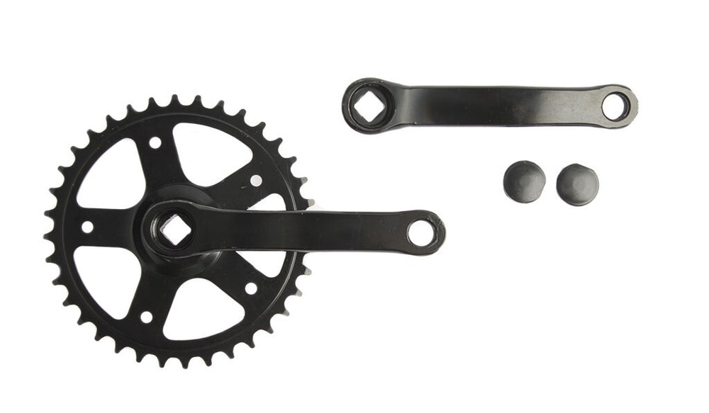 Vintage crankstel 36t. spieloos 130mm 1 8 zwart