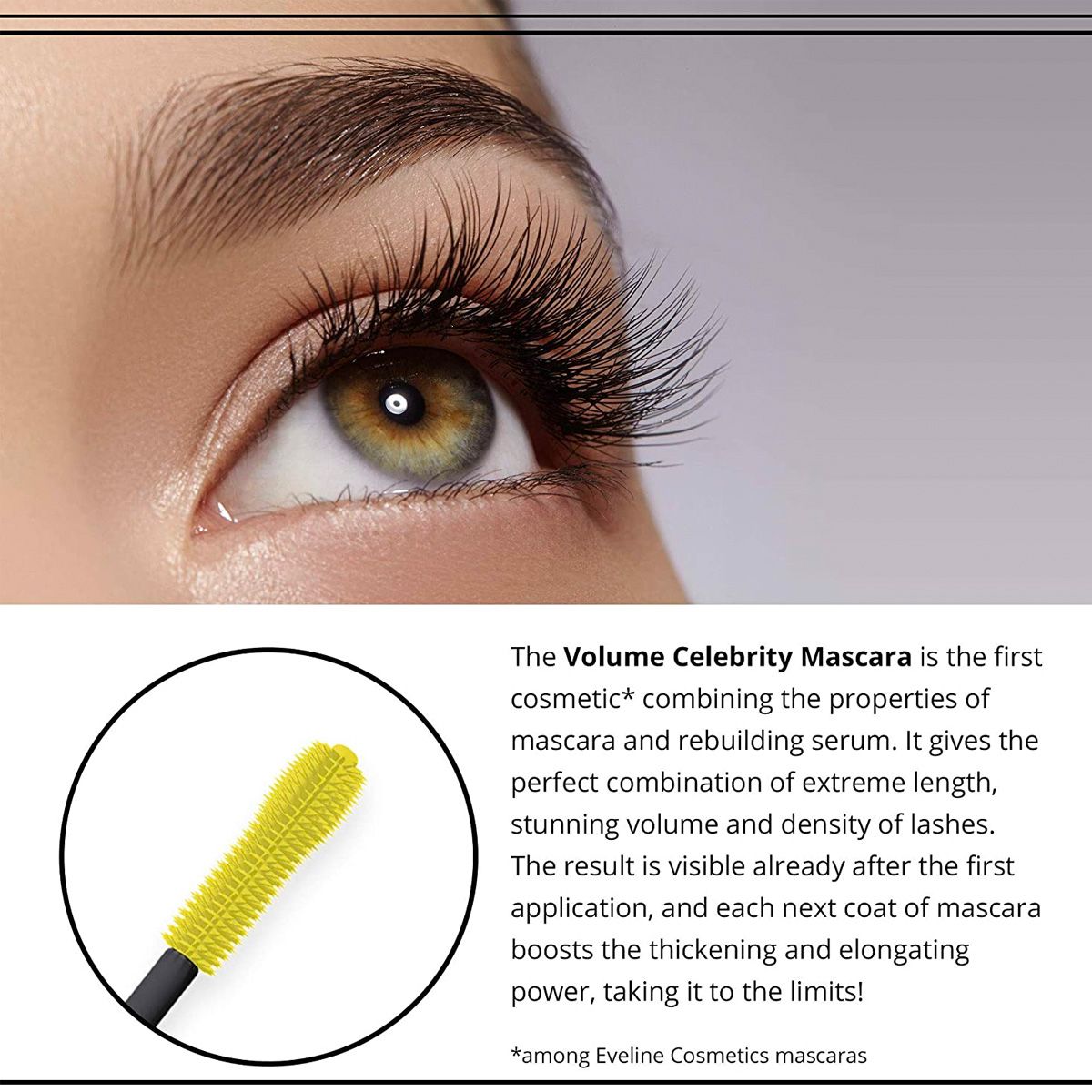 Eveline volume celebrities mascara zwart 9ml
