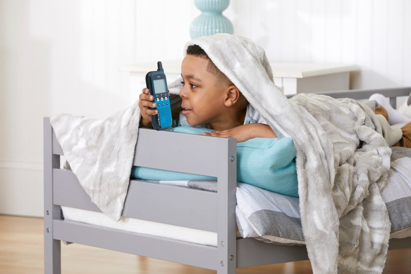 walkie talkie KidiTalkie 27,9 cm blauw geel 2 stuks