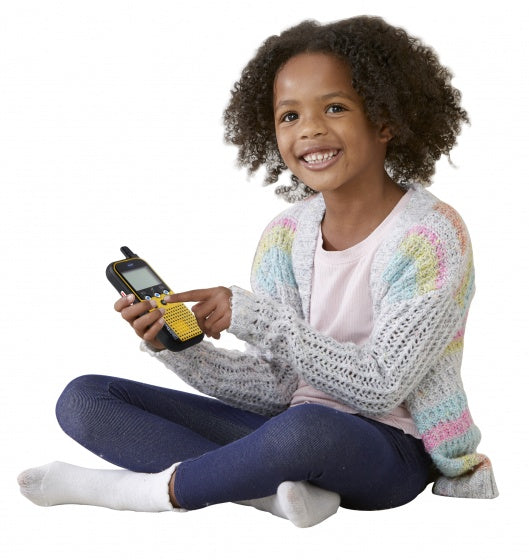 walkie talkie KidiTalkie 27,9 cm blauw geel 2 stuks