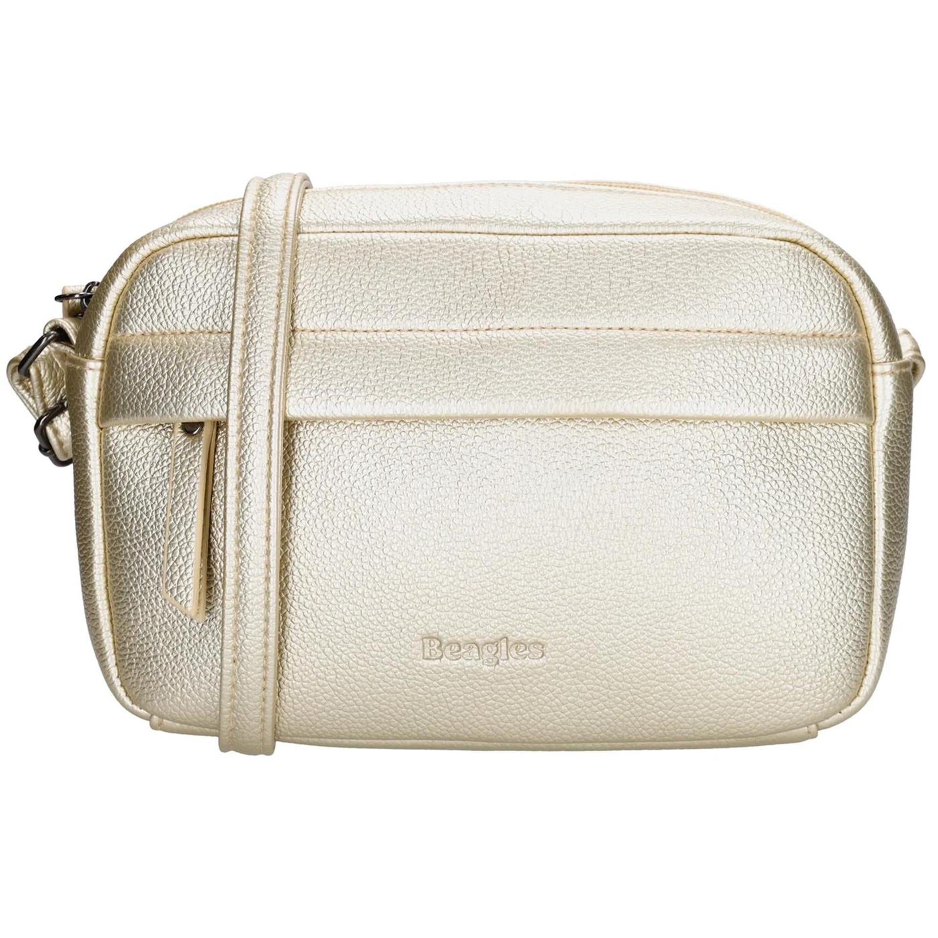 Beagles tarragona schoudertas 13,5x21x6cm lichtgoud