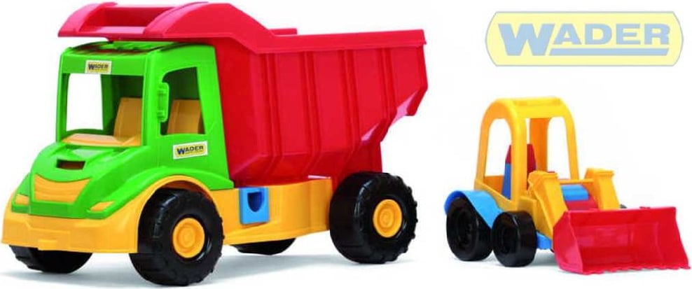 Waderkiepwagen 38 cm + schep 24cm - zandbakspeelgoed - strandspeelgoed