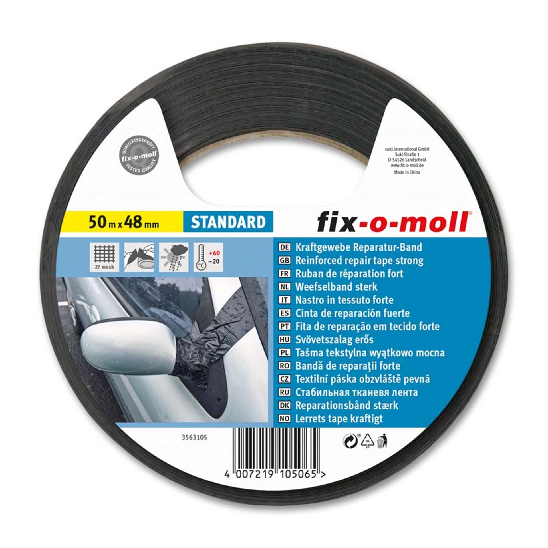 Fix-o-moll univ.powerband 50m 48mm zwart