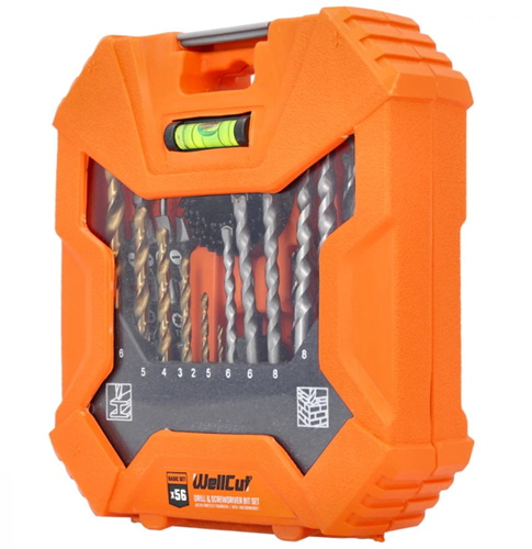 Enzo wellcut wc-db56 bit boor- en gatenzaagset | 56-delig | in opbergkoffer - wc-db56