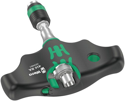 Wera 416 ra t-greep bithandhouder met ratelfunctie en rapidaptor snelwisselfunctie, 1 4 x 45 mm - 05023461001